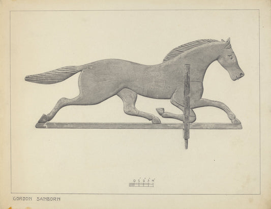 Horse Weather Vane by Gordon Sanborn (American, active c. 1935), 16X12"(A3)Poster Print