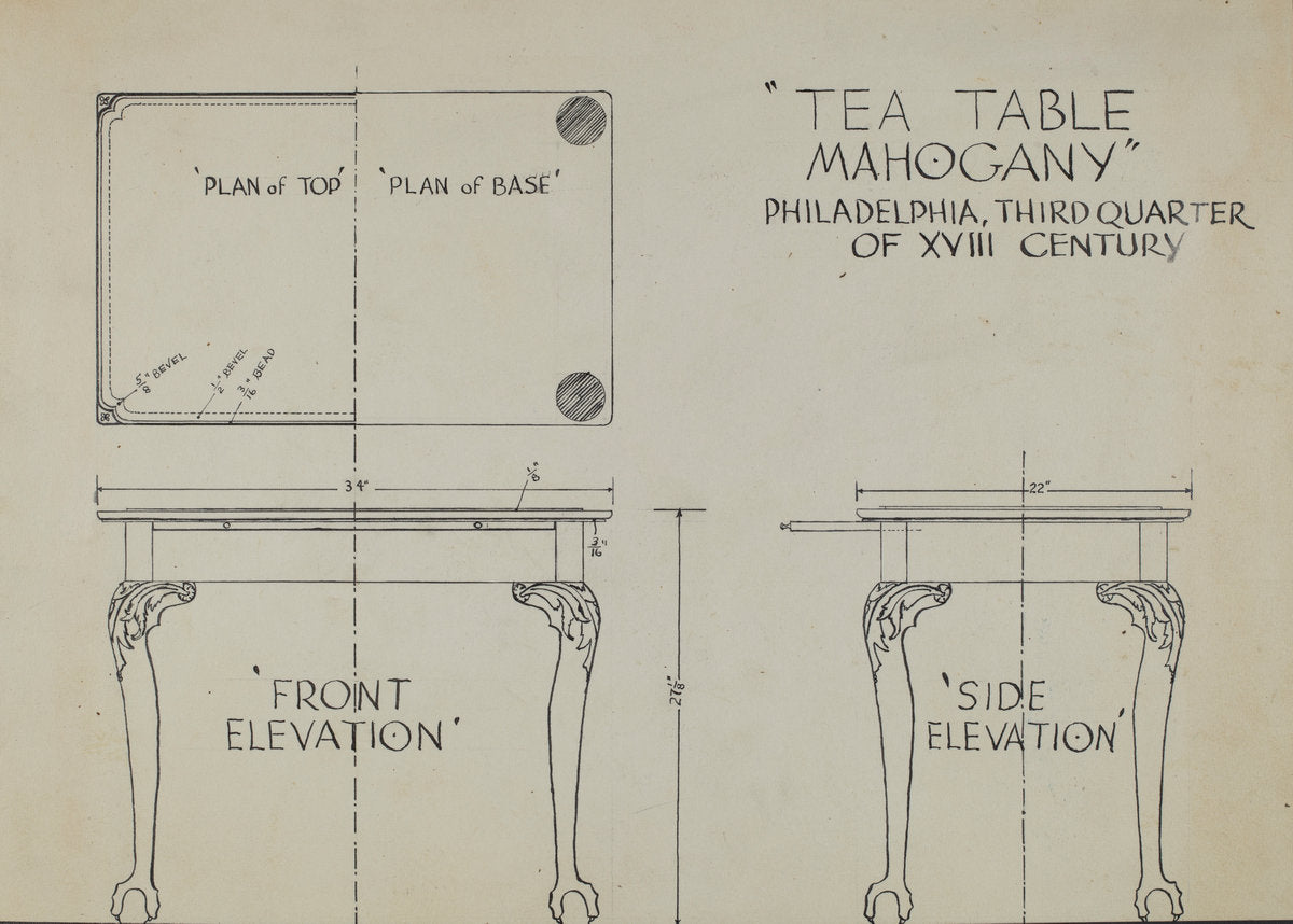 Tea Table by Bernard Krieger (American, active c. 1935), 16X12"(A3)Poster Print