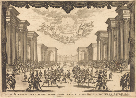 Third Intermezzo by Jacques Callot (French, 1592 - 1635), 16X12"(A3)Poster Print