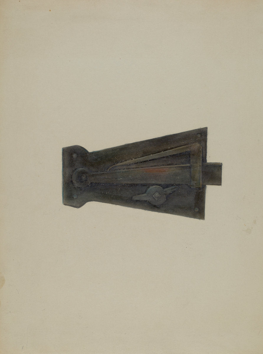 Wrought Iron Latch Lock by Henry Meyers (American, active c. 1935), 16X12"(A3)Poster Print