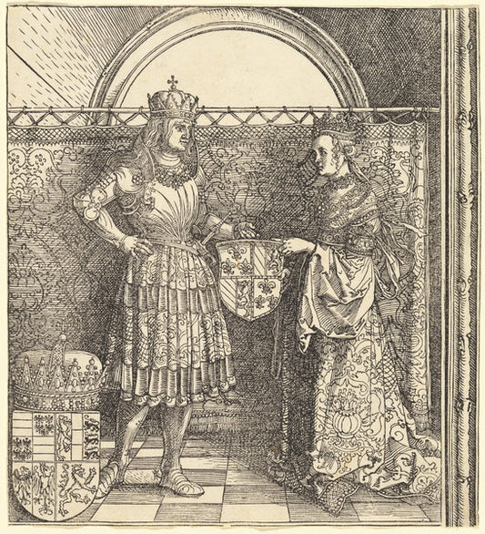 The Betrothal of Maximilian with Mary of Burgundy by Albrecht Dürer (German, 1471 - 1528), 16X12"(A3)Poster Print