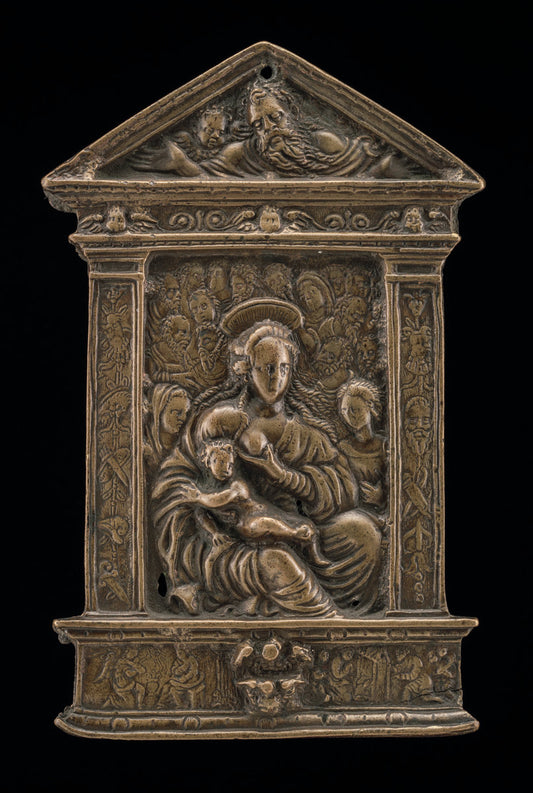 Madonna and Child with Saints by Moderno (Italian, 1467 - 1528), 16X12"(A3)Poster Print