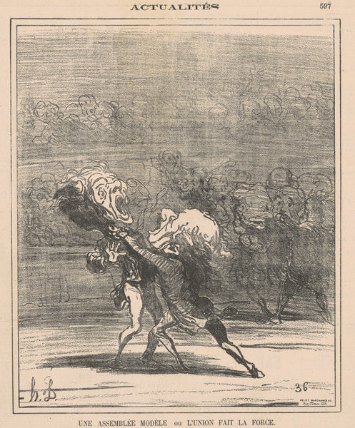 Une assembleé modèle ... by Honoré Daumier (French, 1808 - 1879), 16X12"(A3)Poster Print