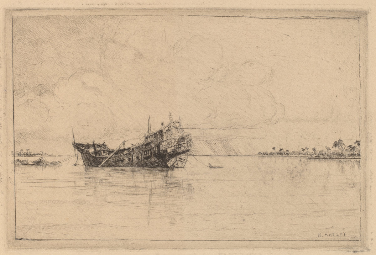 Shipwreck by N. Artsay (Unknown, active probably 19th century), 16X12"(A3)Poster Print
