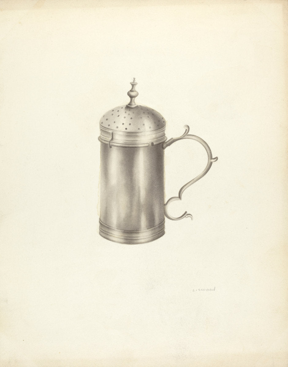 Silver Salt Cellar by Sidney Liswood (American, active c. 1935), 16X12"(A3)Poster Print