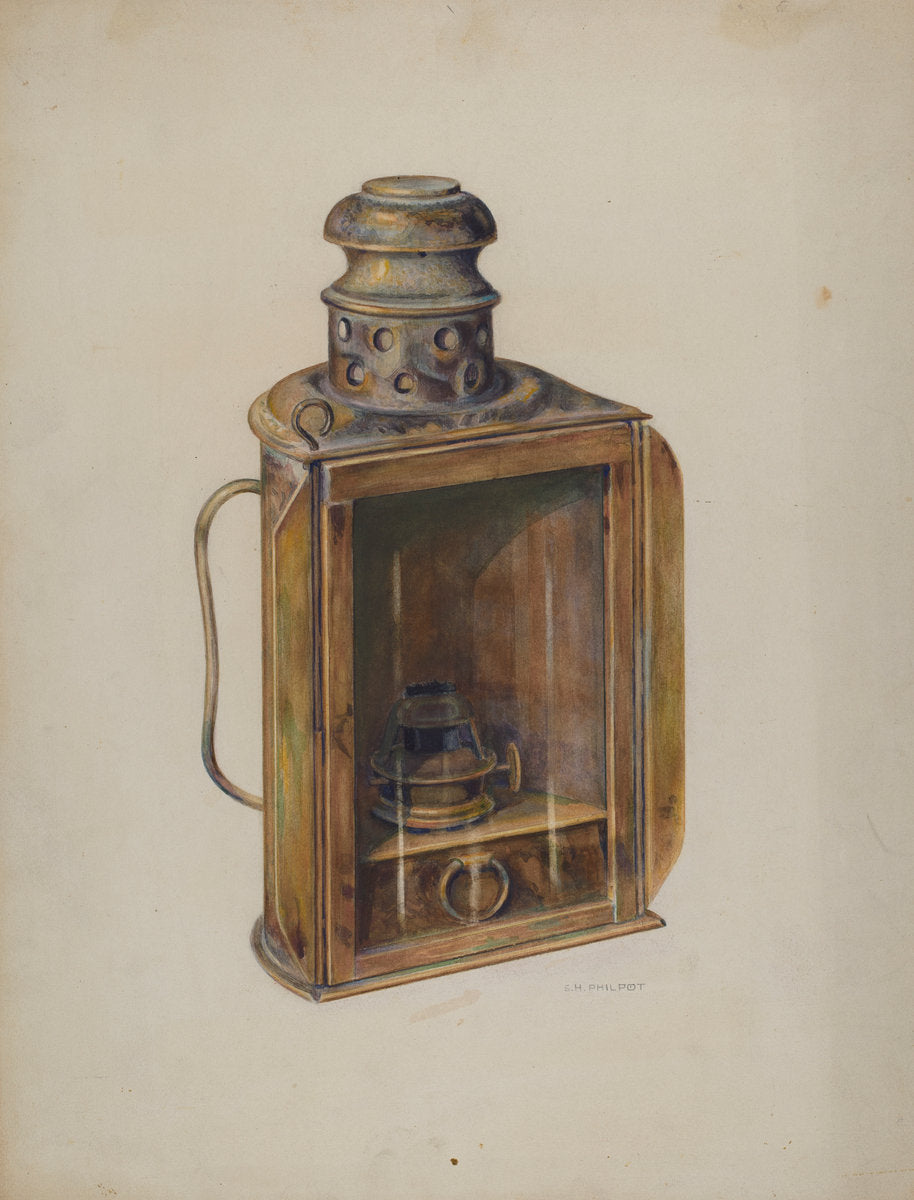 Ship Lantern by Samuel Philpot (American, active c. 1935), 16X12"(A3)Poster Print