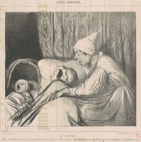L'ouie by Honoré Daumier (French, 1808 - 1879), 16X12"(A3)Poster Print