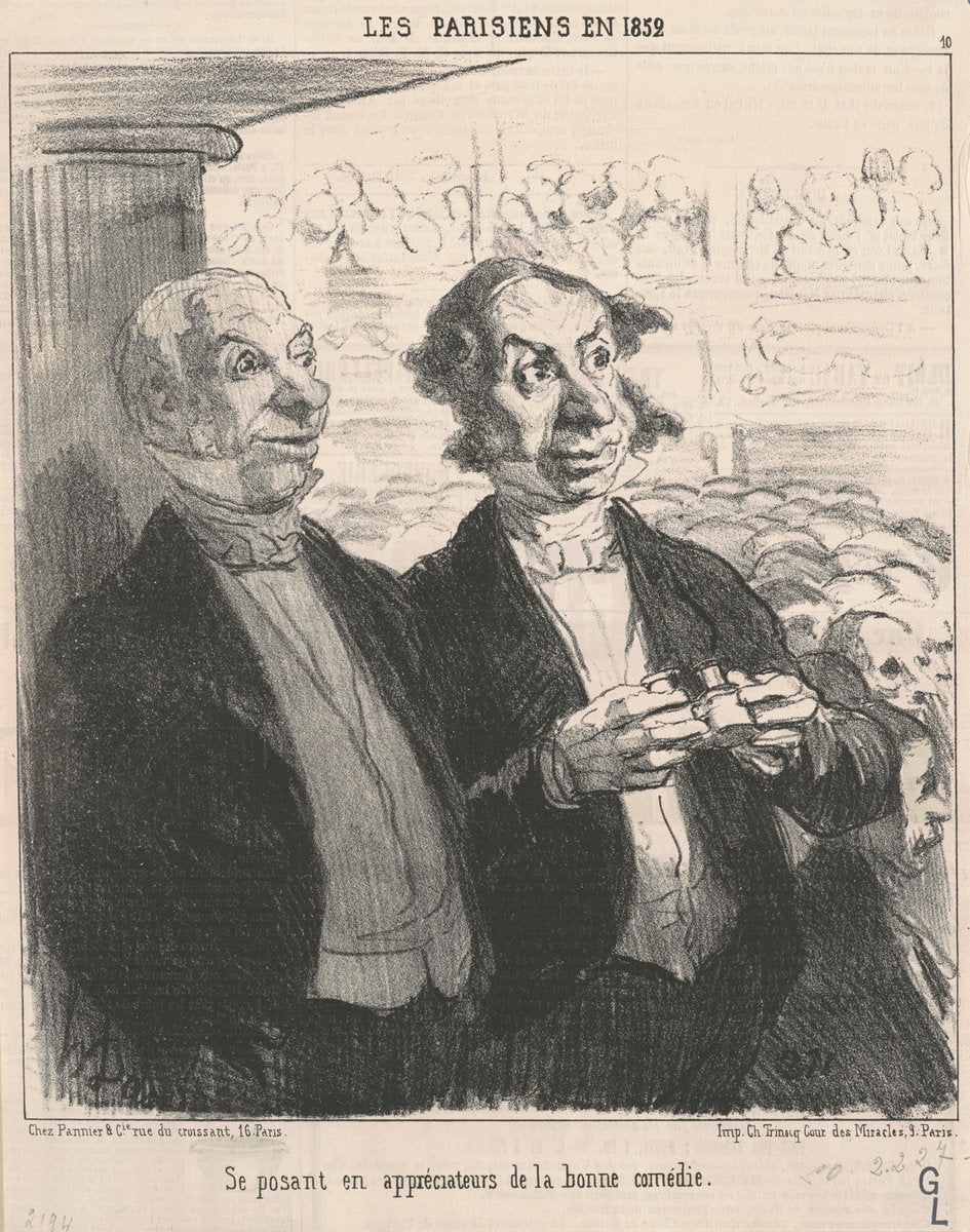 Se posant en appréciateur by Honoré Daumier (French, 1808 - 1879), 16X12"(A3)Poster Print
