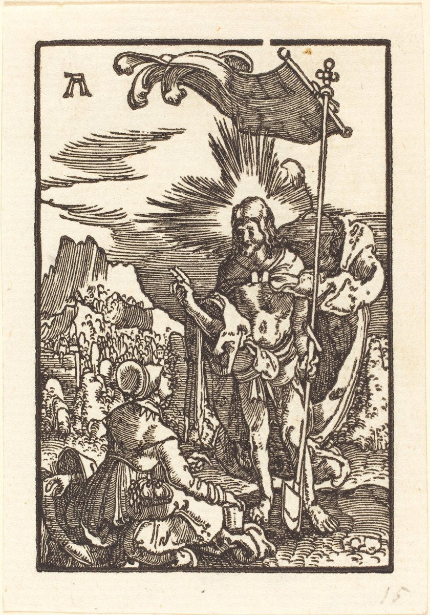 Christ Appearing to the Magdalene by Albrecht Altdorfer (German, 1480 or before - 1538), 16X12"(A3)Poster Print