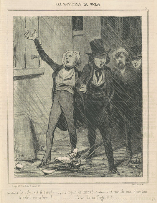 En choeur. Le soleil est si beau ... by Honoré Daumier (French, 1808 - 1879), 16X12"(A3)Poster Print