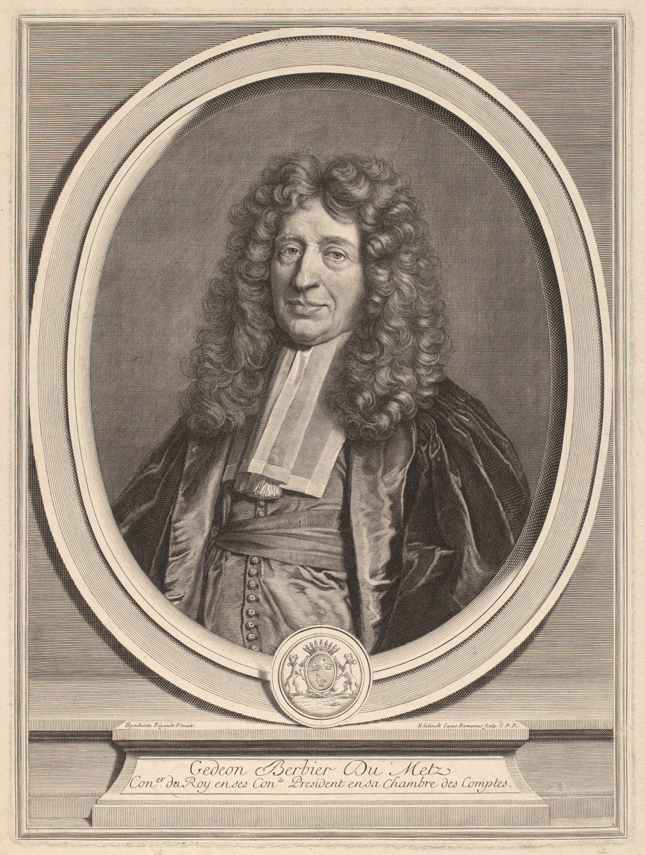 Gedeon Berbier-Du Metz by Gerard Edelinck after Hyacinthe Rigaud (Flemish, 1640 - 1707), 16X12"(A3)Poster Print