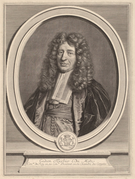 Gedeon Berbier-Du Metz by Gerard Edelinck after Hyacinthe Rigaud (Flemish, 1640 - 1707), 16X12"(A3)Poster Print
