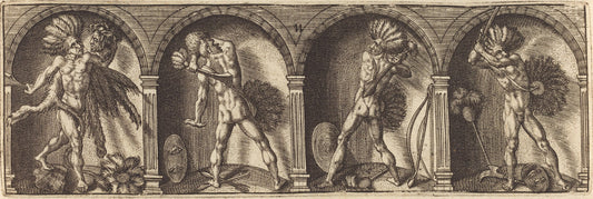 Les divers pourtraicts et figures XI by Master AD (French, active c. 1600), 16X12"(A3)Poster Print