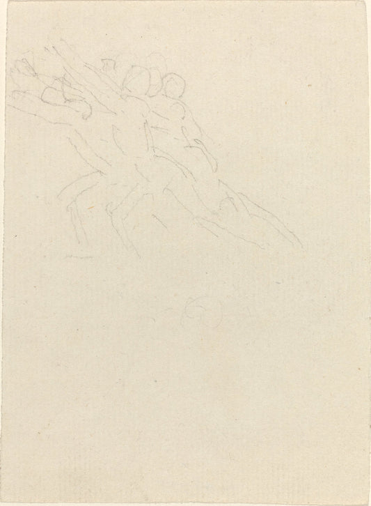 Running Figures with Arms Raised by John Flaxman (British, 1755 - 1826), 16X12"(A3)Poster Print