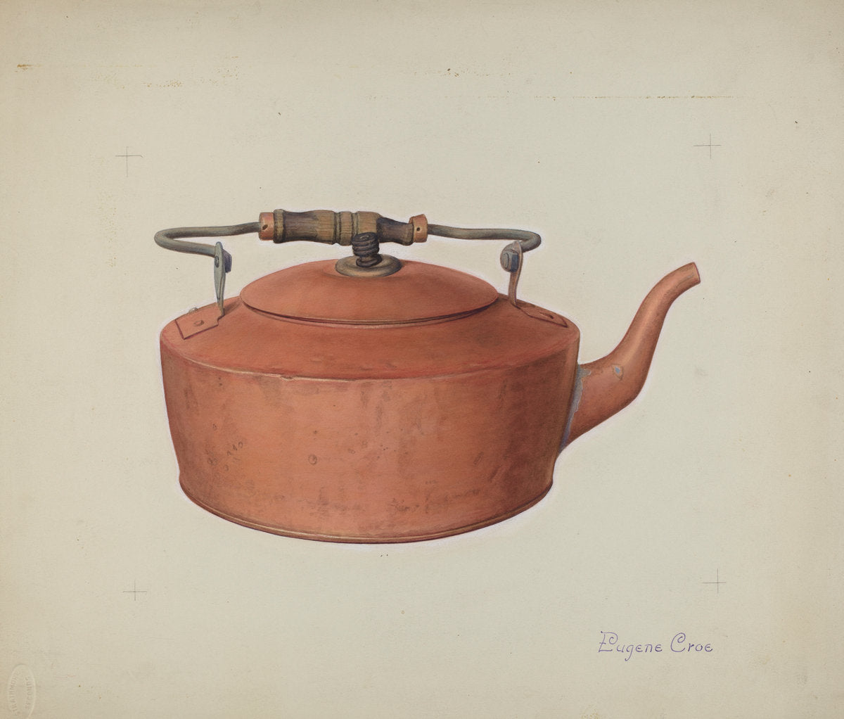 Copper Tea Kettle by Eugene Croe (American, active c. 1935), 16X12"(A3)Poster Print
