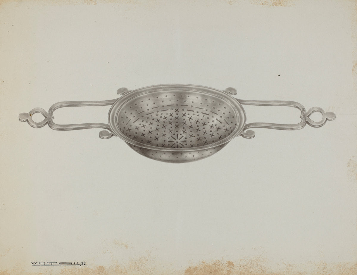 Silver Strainer by Kalamian Walton (American, active c. 1935), 16X12"(A3)Poster Print