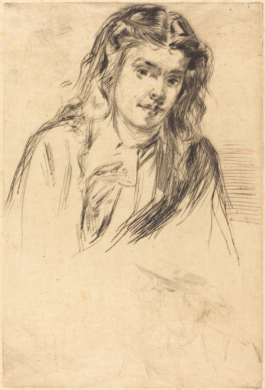 Fumette's Bent Head by James McNeill Whistler (American, 1834 - 1903), 16X12"(A3)Poster Print
