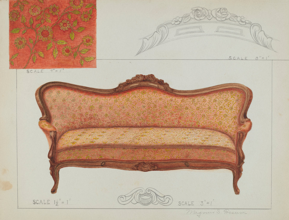 Sofa by Magnus S. Fossum (American, 1888 - 1980), 16X12"(A3)Poster Print