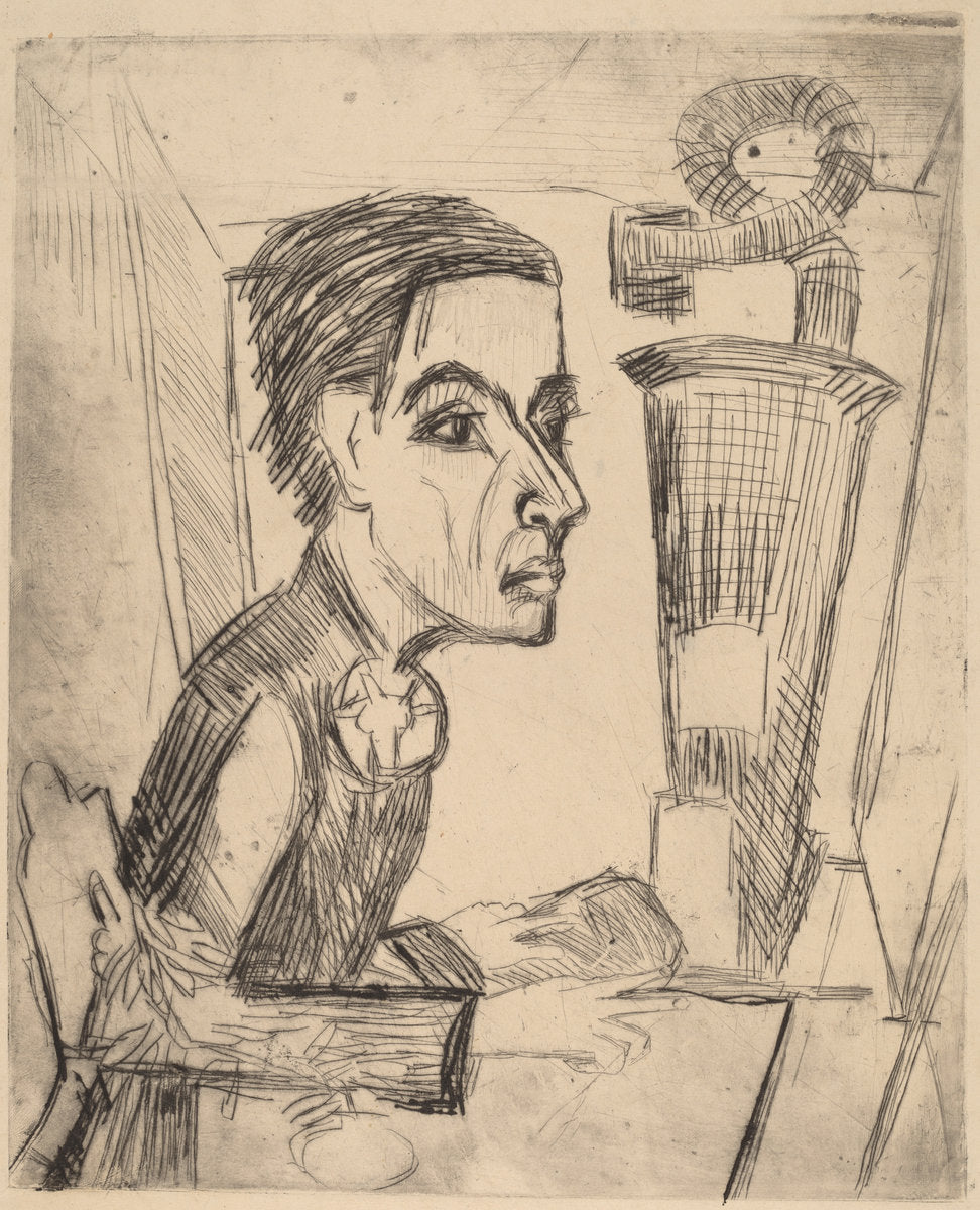 The Painter by Ernst Ludwig Kirchner (German, 1880 - 1938), 16X12"(A3)Poster Print
