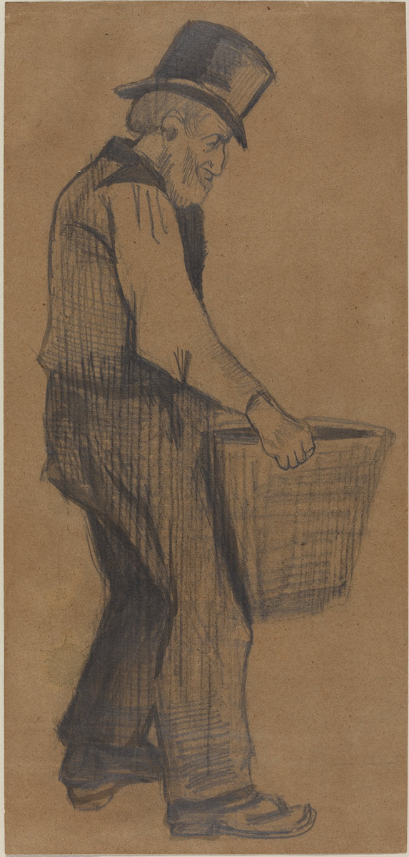 Old Man Carrying a Bucket by Vincent van Gogh (Dutch, 1853 - 1890), 16X12