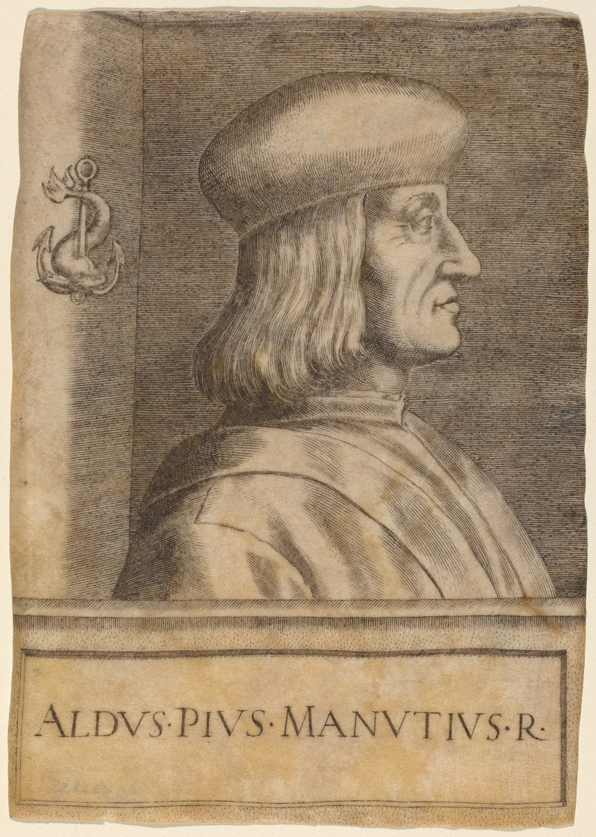 Aldus Pius Manutius by Attributed to Giulio Campagnola (Italian, 1482 - after 1514), 16X12"(A3)Poster Print