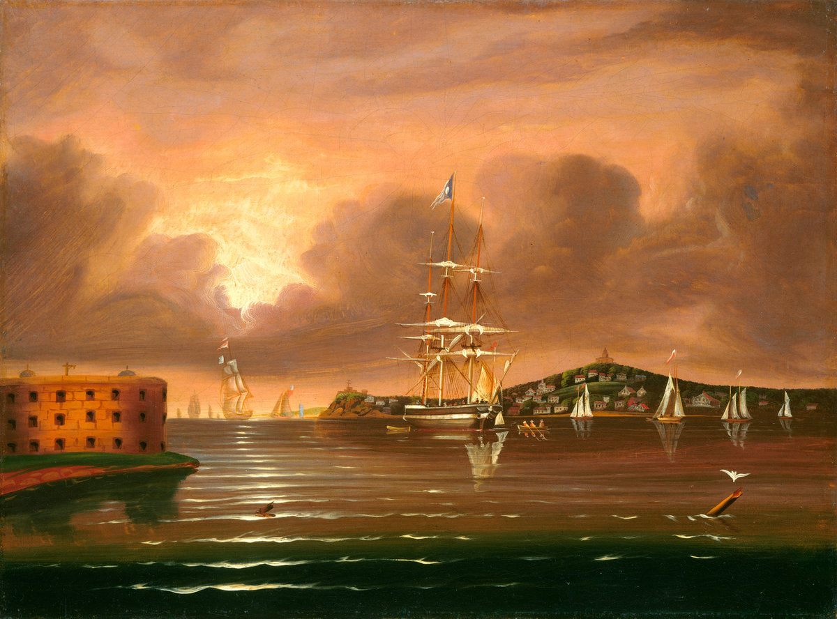 Threatening Sky, Bay of New York by Thomas Chambers (American, 1808 - 1866 or after), 16X12"(A3)Poster Print