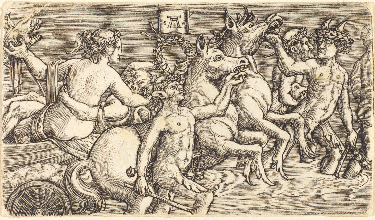 Lovers led by Seagods on Triumph by Albrecht Altdorfer (German, 1480 or before - 1538), 16X12"(A3)Poster Print