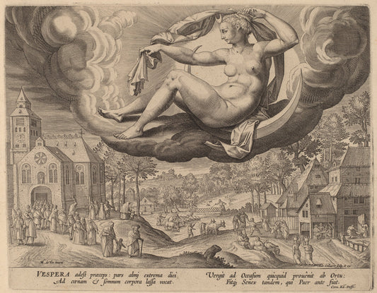Evening by Adriaen Collaert after Maarten de Vos (Flemish, c. 1560 - 1618), 16X12"(A3)Poster Print
