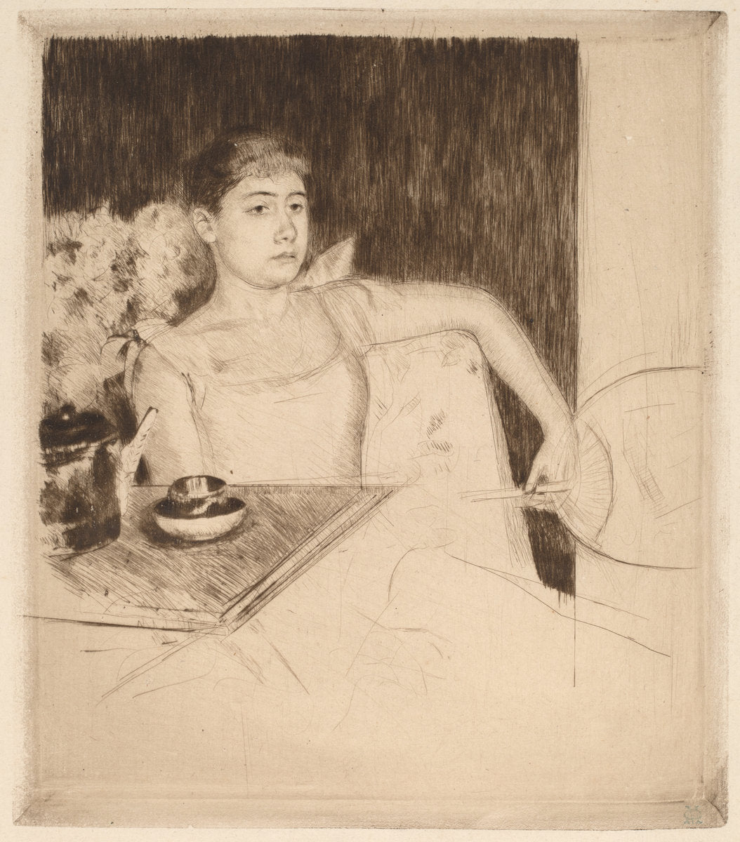 Tea by Mary Cassatt (American, 1844 - 1926), 16X12"(A3)Poster Print