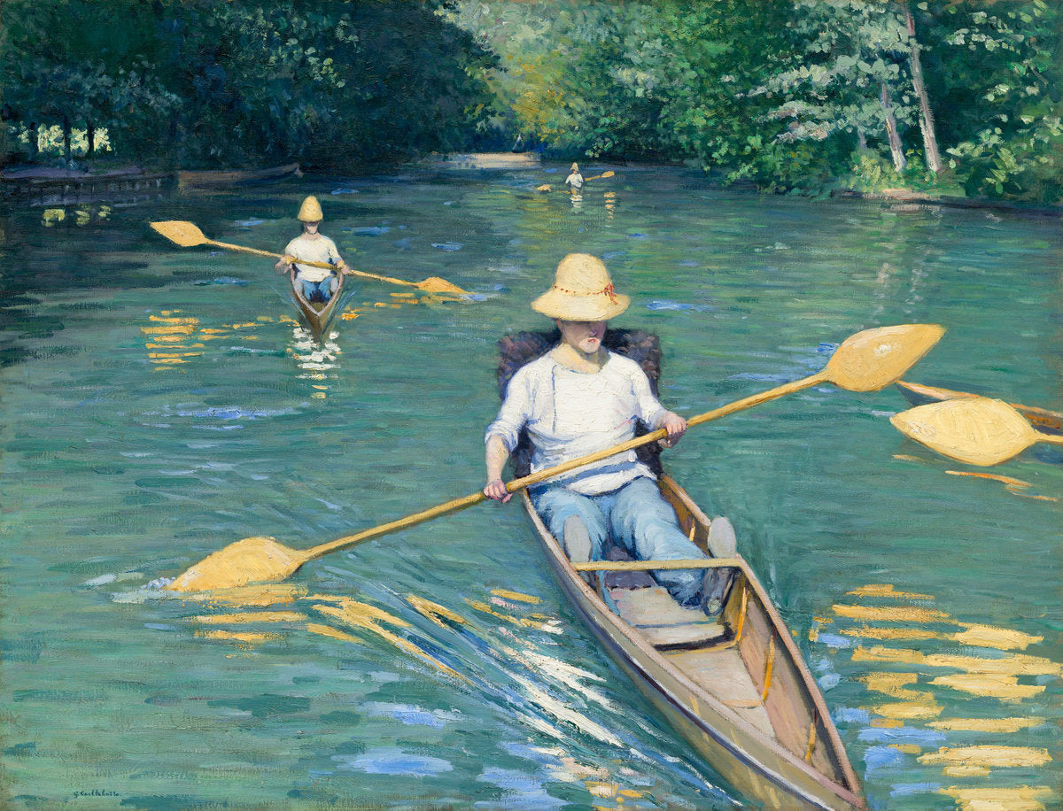 Skiffs by Gustave Caillebotte (French, 1848 - 1894), 16X12"(A3)Poster Print
