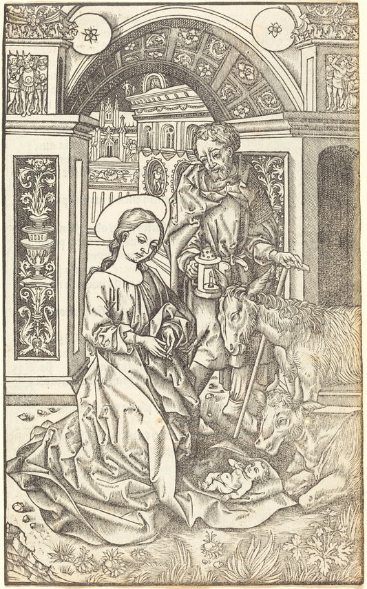 c. 1500 by French 15th Century (The Nativity), 16X12"(A3)Poster Print