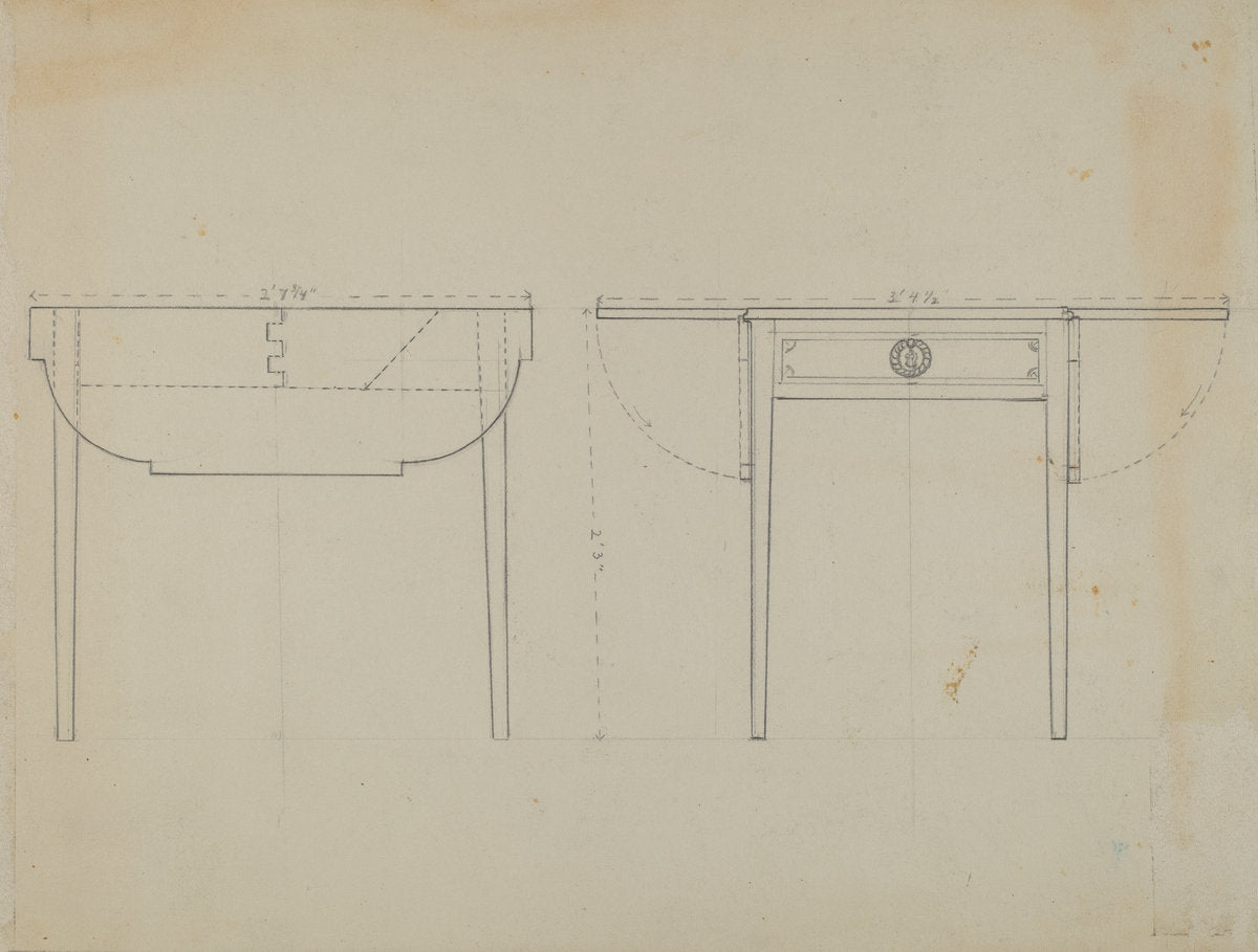 Table by Bernard Gussow (American, active c. 1935), 16X12"(A3)Poster Print