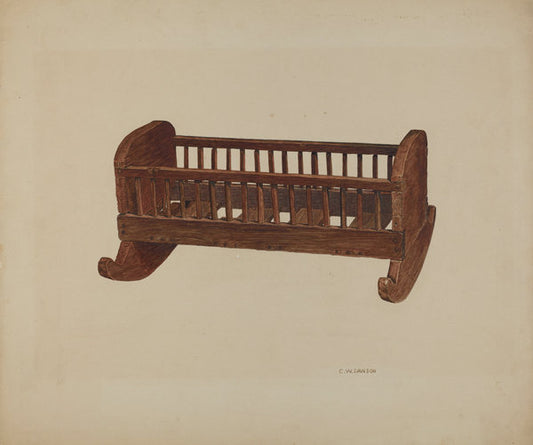 Doll Cradle by Clarence W. Dawson (American, active c. 1935), 16X12"(A3)Poster Print