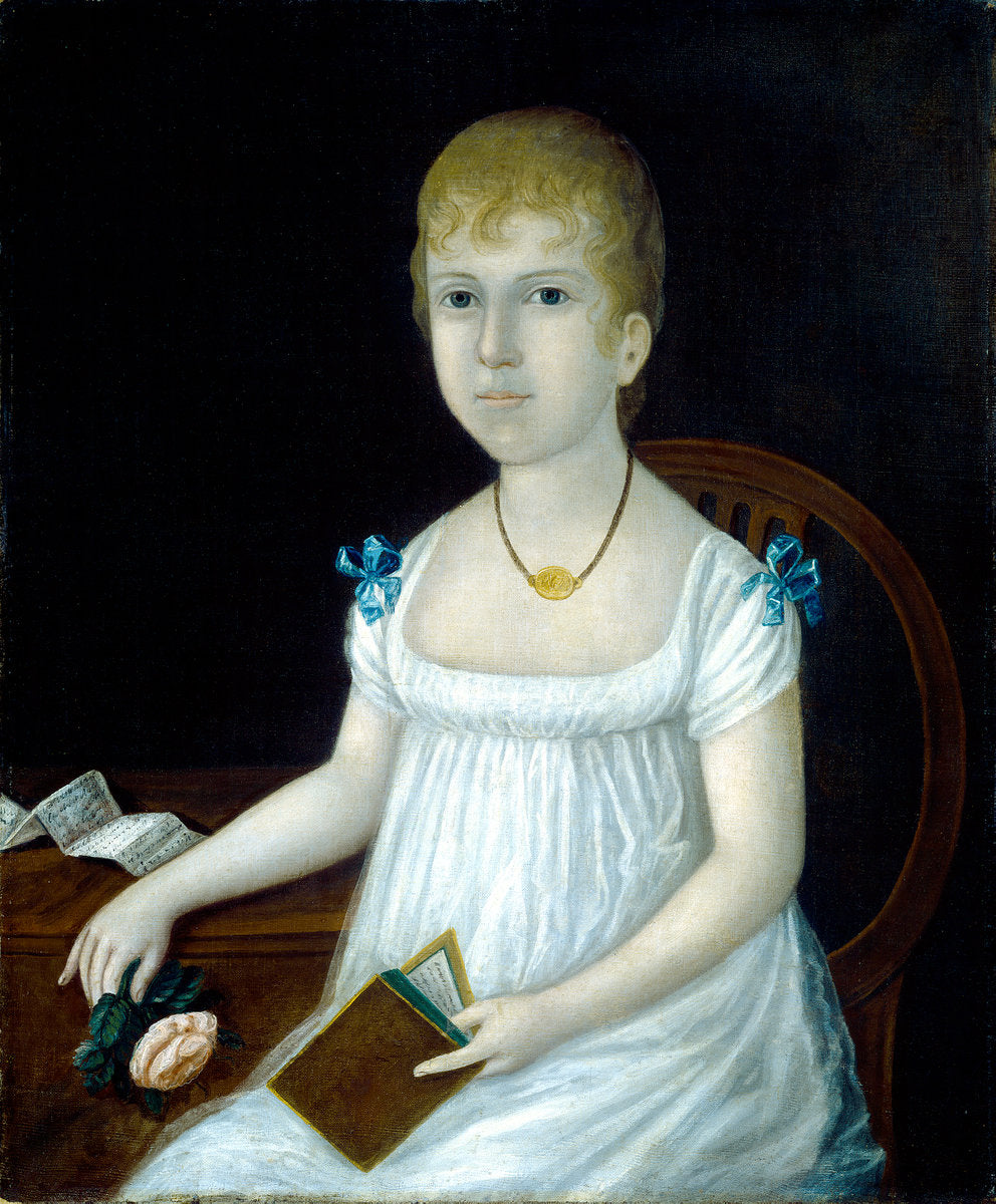 Adelina Morton by Joshua Johnson (American, born c. 1763, active 1796 - 1824), 16X12"(A3)Poster Print