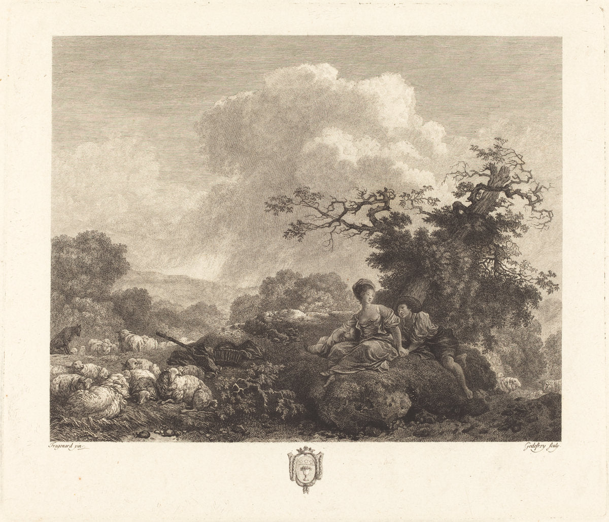 Annette a l'age de vingt ans (Annette at the Age of Twenty Years) by Jean Godefroy after Jean-Honoré Fragonard (French, 1771 - 1839), 16X12"(A3)Poster Print