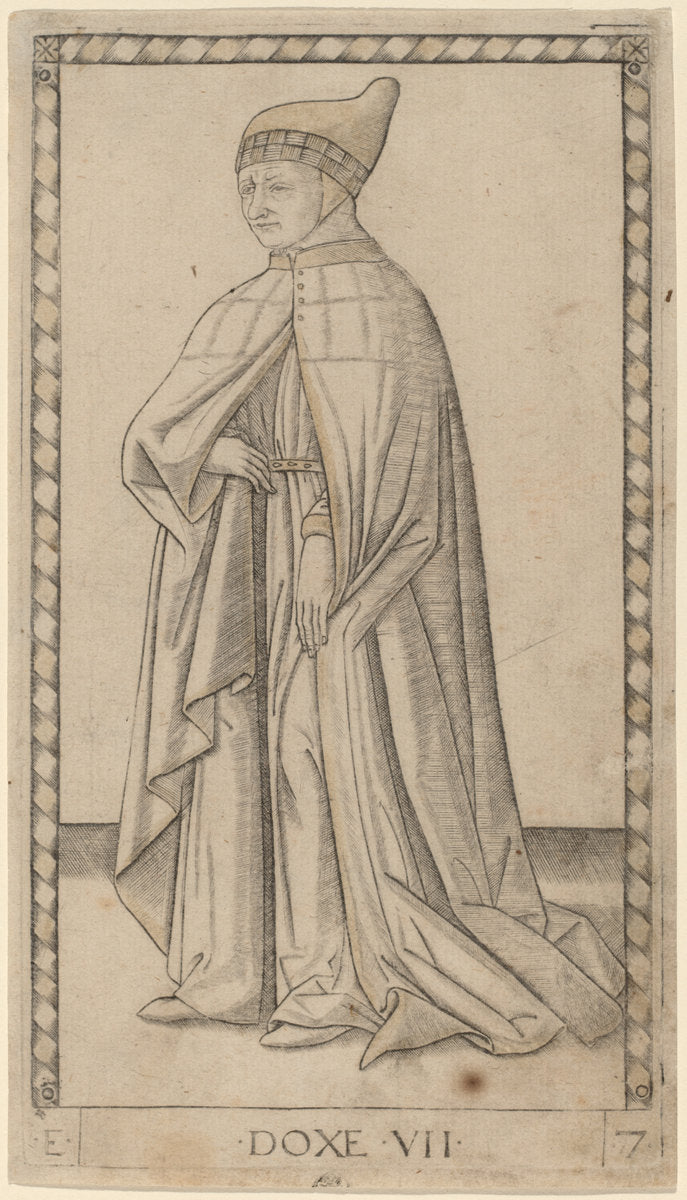 Doxe (Doge) by Master of the E-Series Tarocchi (Italian, active c. 1465), 16X12"(A3)Poster Print