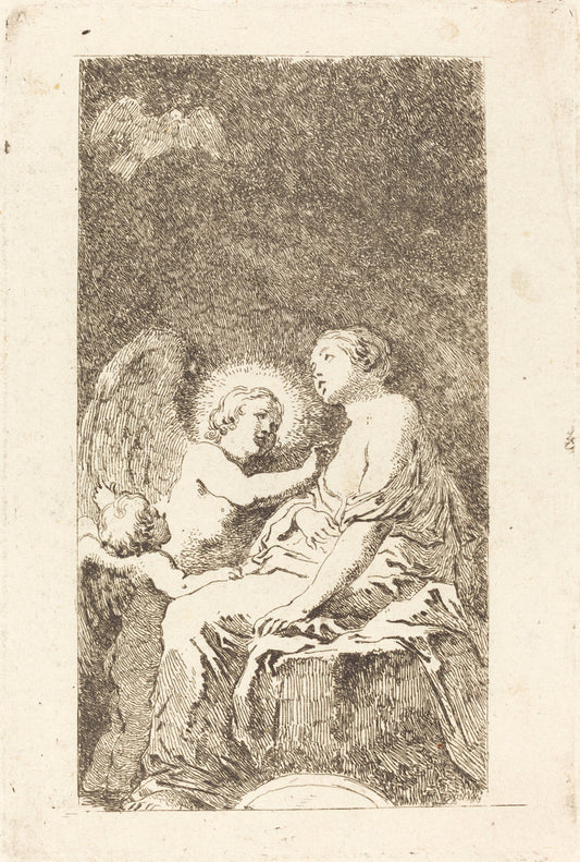 Saint Catherine of Alexandria (Saint Catherine d'Alexandrie) by Jean-Honoré Fragonard after Marco Cardisco (French, 1732 - 1806), 16X12"(A3)Poster Print