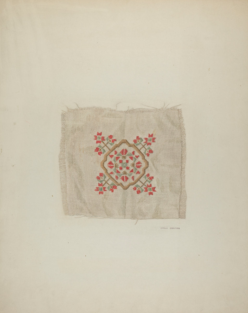 Embroidery Detail by Emily Gierman (American, active c. 1935), 16X12"(A3)Poster Print
