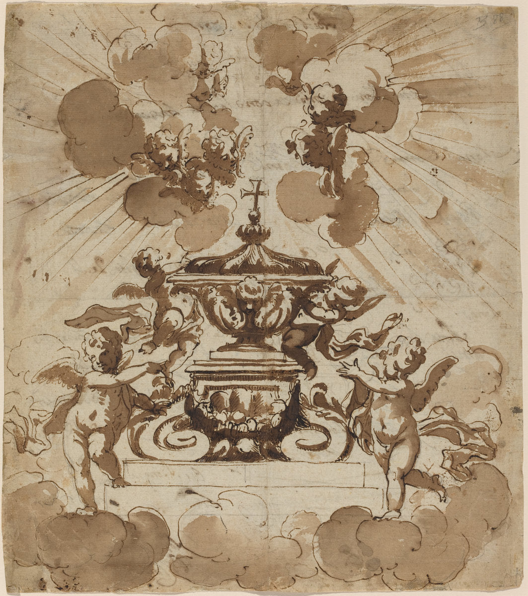 c. 1700 by Italian 18th Century (Glorification of the Host), 16X12"(A3)Poster Print