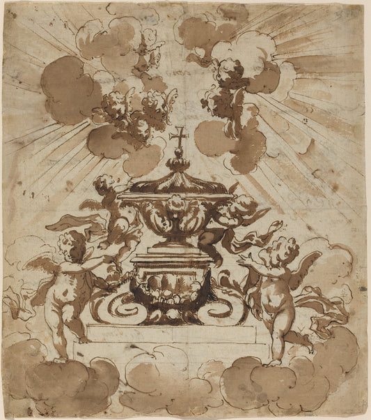 c. 1700 by Italian 18th Century (Glorification of the Host), 16X12"(A3)Poster Print