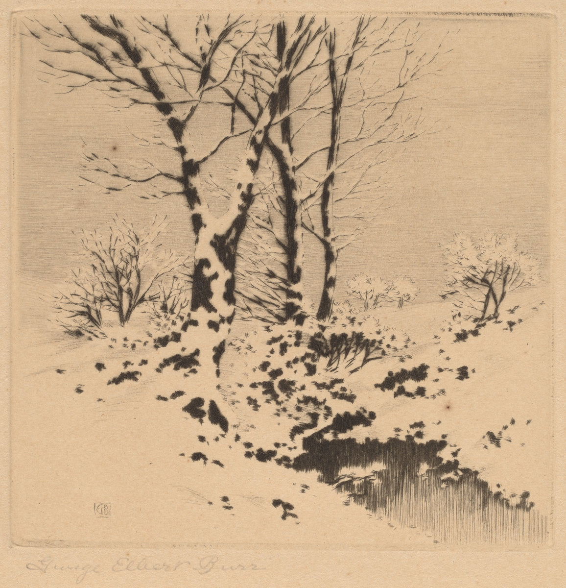 Snow by George Elbert Burr (American, 1859 - 1939), 16X12"(A3)Poster Print