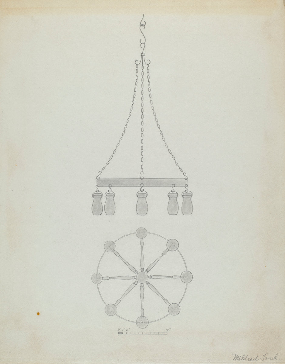 Chandelier by Mildred Ford (American, active c. 1935), 16X12"(A3)Poster Print
