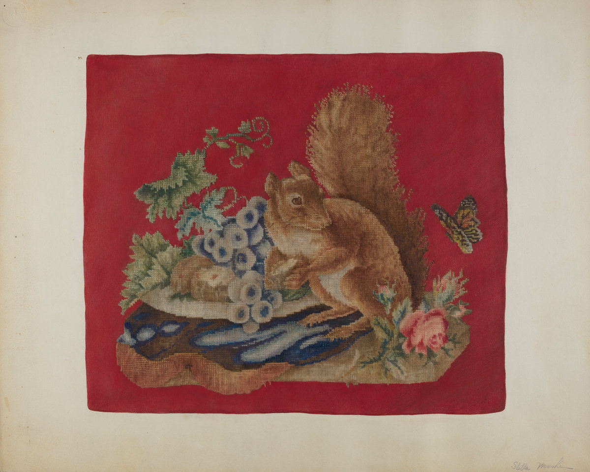 Chair Seat Cover by Stella Mosher (American, active c. 1935), 16X12"(A3)Poster Print
