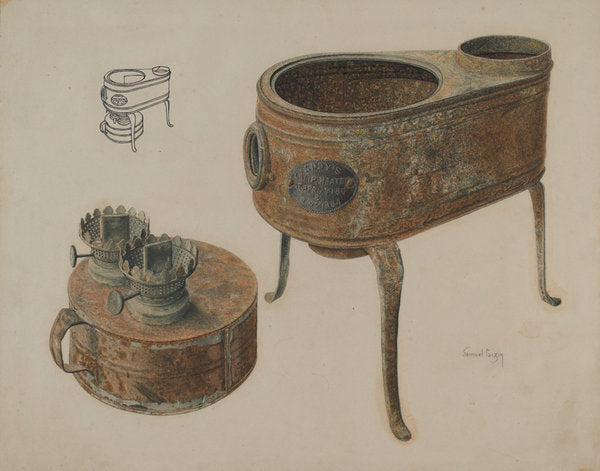 Kerosene Lamp Heater by Samuel Faigin (American, active c. 1935), 16X12"(A3)Poster Print