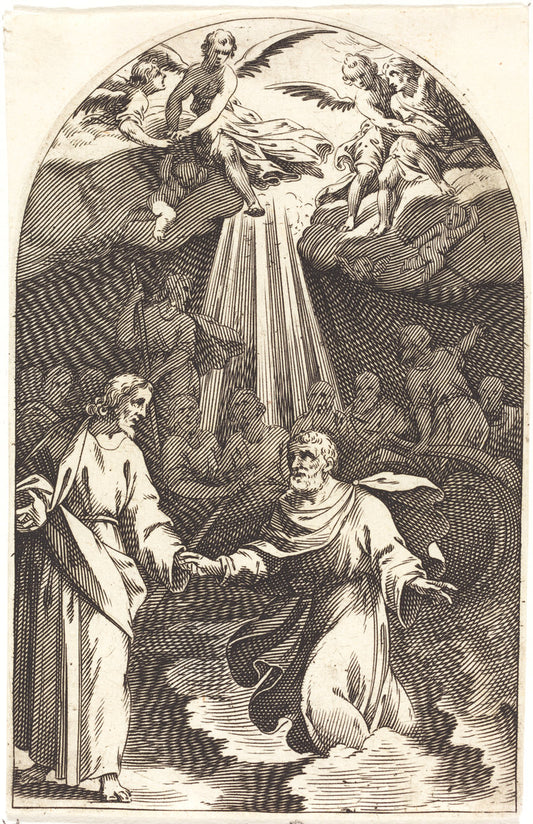 Christ Walking on the Water [first plate] by Jacques Callot (French, 1592 - 1635), 16X12"(A3)Poster Print