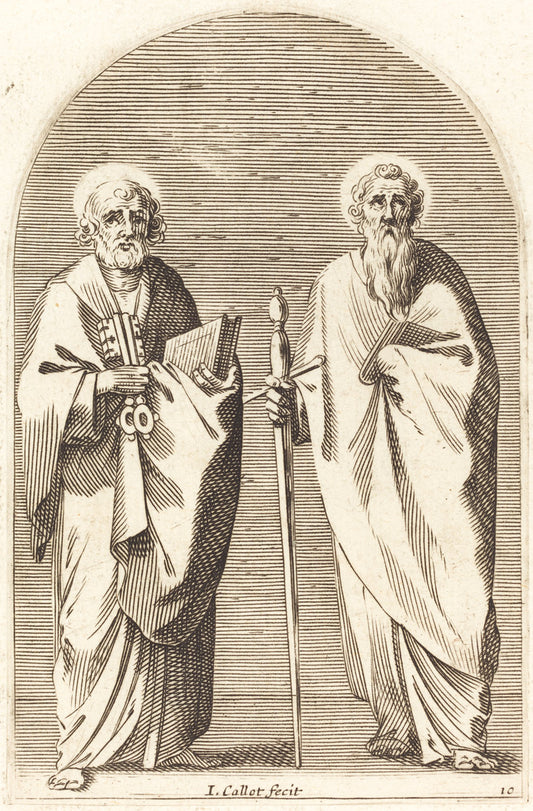 Saints Peter and Paul by Jacques Callot (French, 1592 - 1635), 16X12"(A3)Poster Print