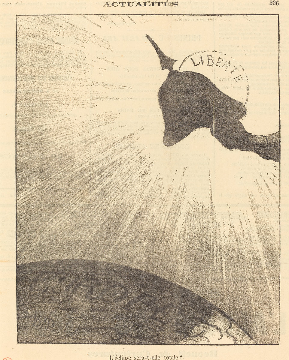 L'éclipse sera-t-elle totale? by Honoré Daumier (French, 1808 - 1879), 16X12"(A3)Poster Print