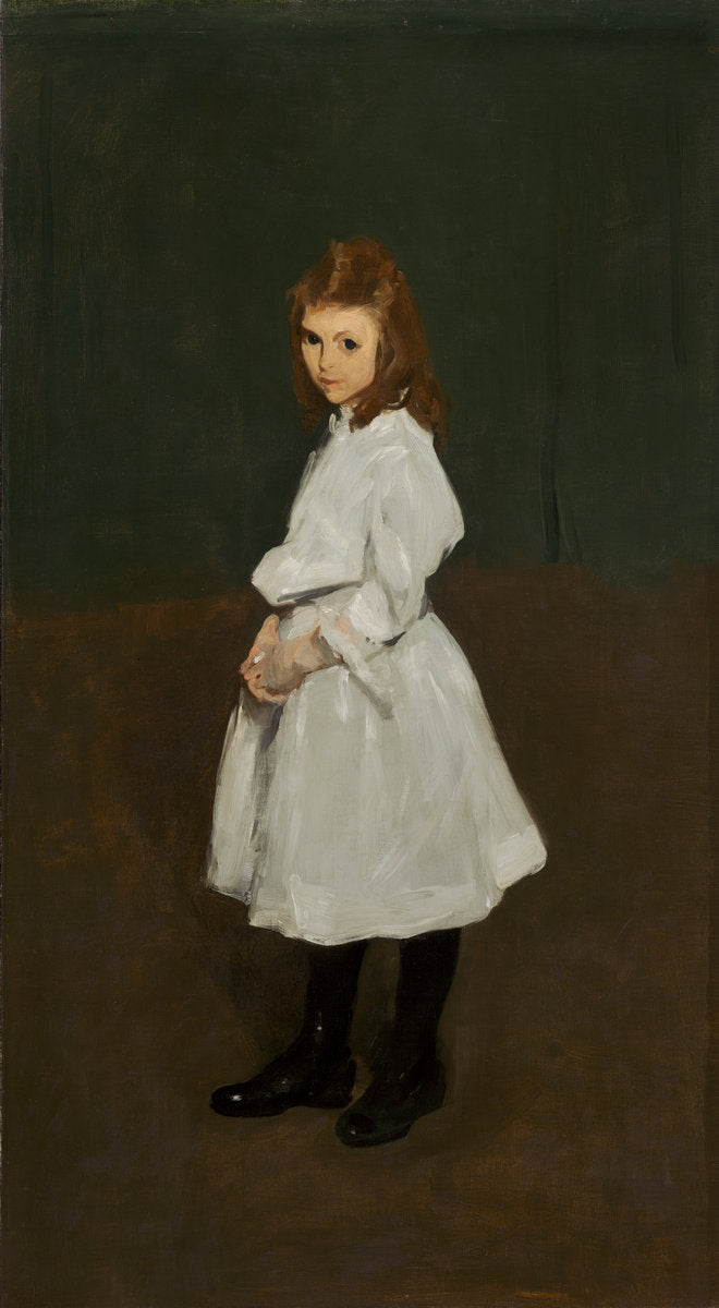 Little Girl in White (Queenie Burnett) by George Bellows (American, 1882 - 1925), 16X12"(A3)Poster Print