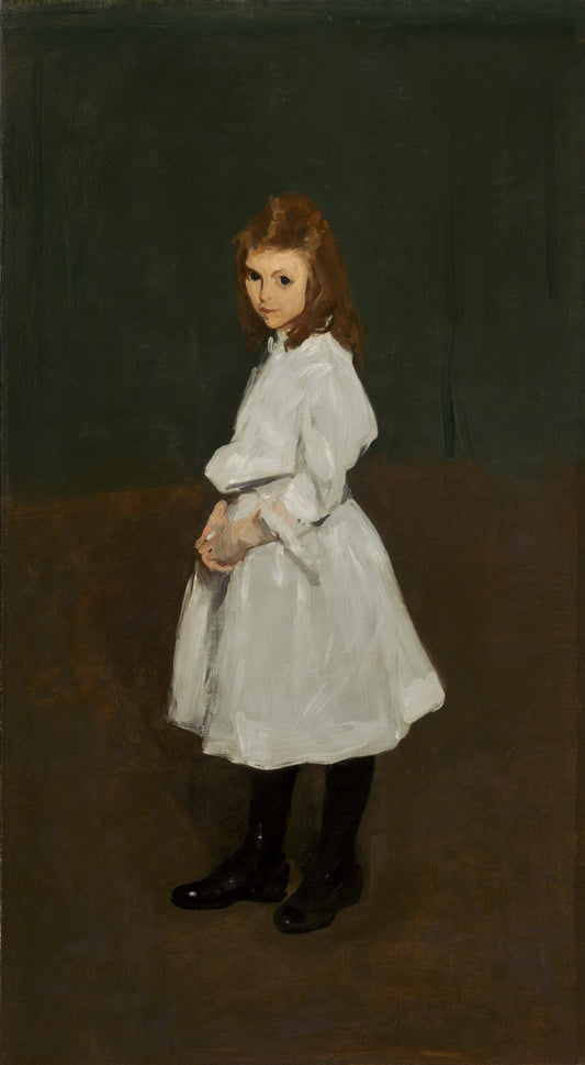 Little Girl in White (Queenie Burnett) by George Bellows (American, 1882 - 1925), 16X12"(A3)Poster Print