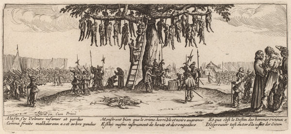 The Hanging by Gerrit van Schagen after Jacques Callot (Dutch, c. 1642 - 1690 or after), 16X12"(A3)Poster Print